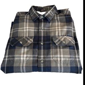 Eddie Bauer Blue Plaid Flannel Long Sleeve Button Outdoor Casual Men’s Medium